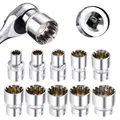 1pc 12 Point Socket Bit Mirror Short Socket 1/2" Square Drive Ratchet Wrench Adapter Chrome Vanadium