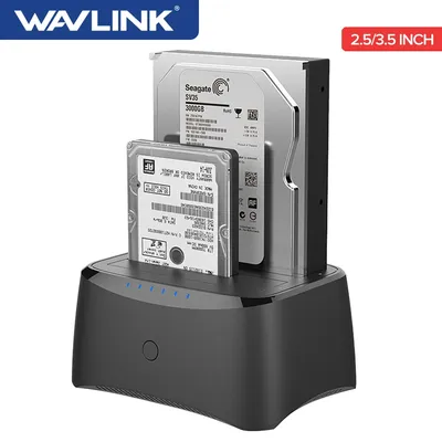 Wavlink SATA HDD Docking Station USB 3 0 Festplatte Gehäuse für 2.5/3 5 Zoll HDD SSD Dual Bay SATA