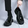 Männer Japan Karajuku koreanischen Stil Mode Streetwear dicke Plattform lässig Lack leder Schuhe