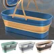 Rectangular Mop Cleaning Bucket with Handle Portable Collapsible Basket Handy Foldable Space Saving