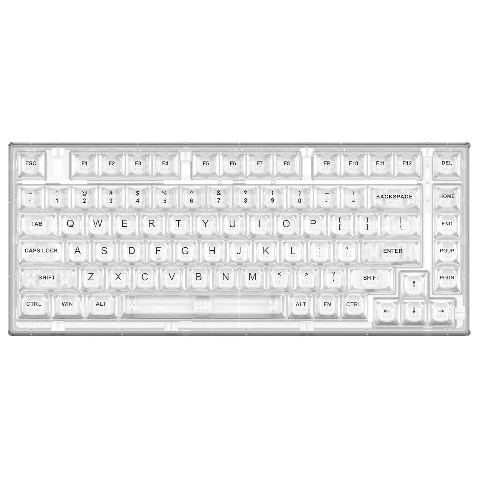 YUNZII X75 Weiße 82-Tasten-Hot-Swap-fähige kabelgebundene Dichtung, transparente mechanische Tastatur Image