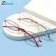 Zilead Small Oval Frame Metal Reading Glasses Women Men Anti Blue Light Reading Eyeglasses