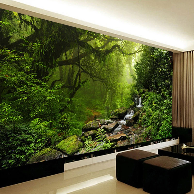 Foto Tapete 3D Stereo Reines Wald Natur Landschaft Wandbild Wohnzimmer Sofa TV Schlafzimmer Hintergrund Wand Papel De Parede 3D
