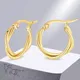 Vnox Chic Twisted Hoop Ohrringe für Frauen Partei Schmuck Gold Farbe Edelstahl Runde Kreis Ohr Clip