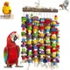 Wooden Bird Toys Large Bird Chewing Toy Parrot Birds Toys Accessories Big Parrot Cage Bite Toy for