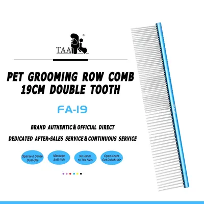 TAA Professional Grooming Comb Dog Comb Double Tooth Pet Comb Sparse and Dense Row Comb FA-19 Entfernt Haare von Knoten und Tangles