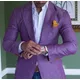 Purple Men's Linen Suits Summer Beach Jacket Slim Fit Suits For Men Tuxedo Groom Suits For Men