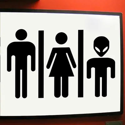 Kreative Männlich Weiblich Alien Wc Zeichen Wand Aufkleber Für Badezimmer Dekoration Wandbild Image