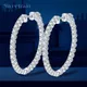Sweetrain D Color Full Moissanite Hoop Earrings 925 Sterling Sliver Plated with White Gold 2mm Lab