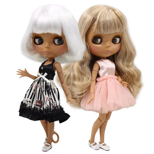 ICY DBS blyth puppe tan haut joint körper dunkle haut shiny gesicht 30cm höhe nude puppe spielzeug
