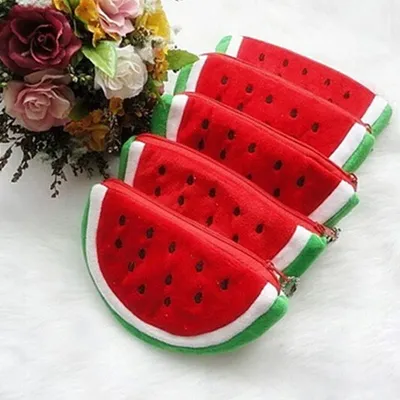 Plüsch Rot Wassermelone Münze Taschen Obst Brieftasche Große Volumen Wassermelone Schule Kinder