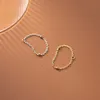 US-Größe 49–57 mm dünne Kette 925er Sterlingsilber Ringe für Frauen einfache Perle koreanische Mode elegante Frauen Ring feiner Schmuck