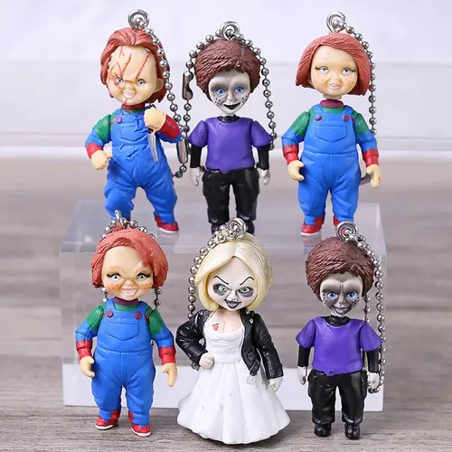 Horror Film Kind der Spielen Chucky Braut von Chucky & Sohn Puppe Schlüsselring Anhänger Figuren