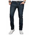 Slim-fit-Jeans ALESSANDRO SALVARINI "ASLuca" Gr. W31 L32, Länge 32, blau (as047) Herren Jeans Slim Fit