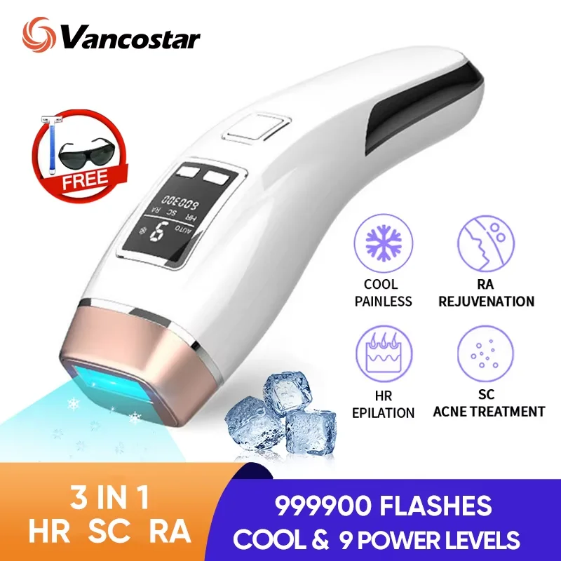 Vancostar 4in1 Laser Haarentfernung IPL Epilierer 999000 Blinkkühlendes Akne-Behandlungsverjüngungsgerät für den Bikini-Trimmer zu Hause Image