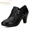 AIYUQI 2024 frühjahr echtem leder schuhe frauen elegante spike Heels büro dame Business kleid mode