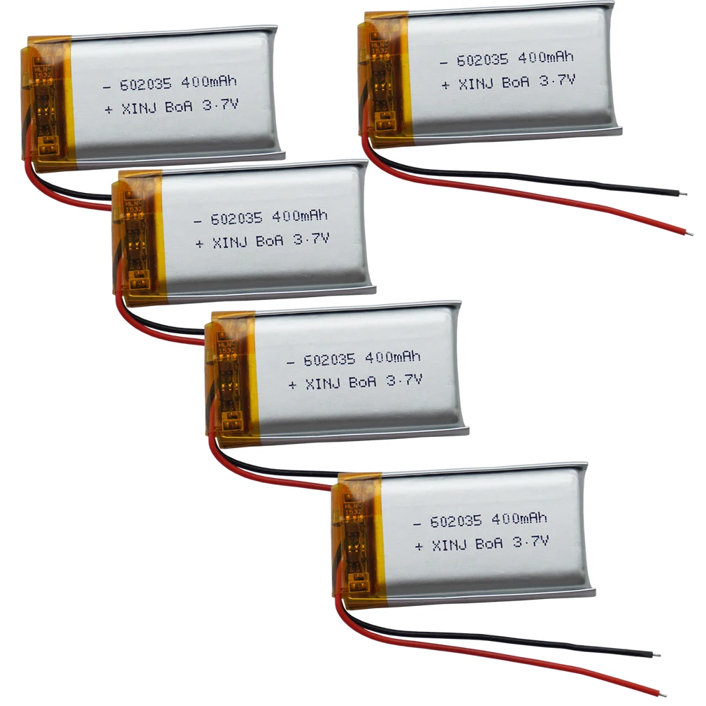 3,7 V 400 mAh 1,48 Wh Polymer-Li-Lithium-Batteriezelle 602035 Li-Ion für MP4 Bluetooth-Lautsprecher LED-Licht Fahrrekorder DashCam Image