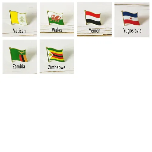 Nationalen Flagge Metall Revers Pin Land Abzeichen Alle die Welt Vatikan Wales Jemen Jugoslawien