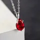 S925 Sterling Silber Halskette Engel Tränen Kristall rot Anhänger Halskette für Frau Charme Schmuck