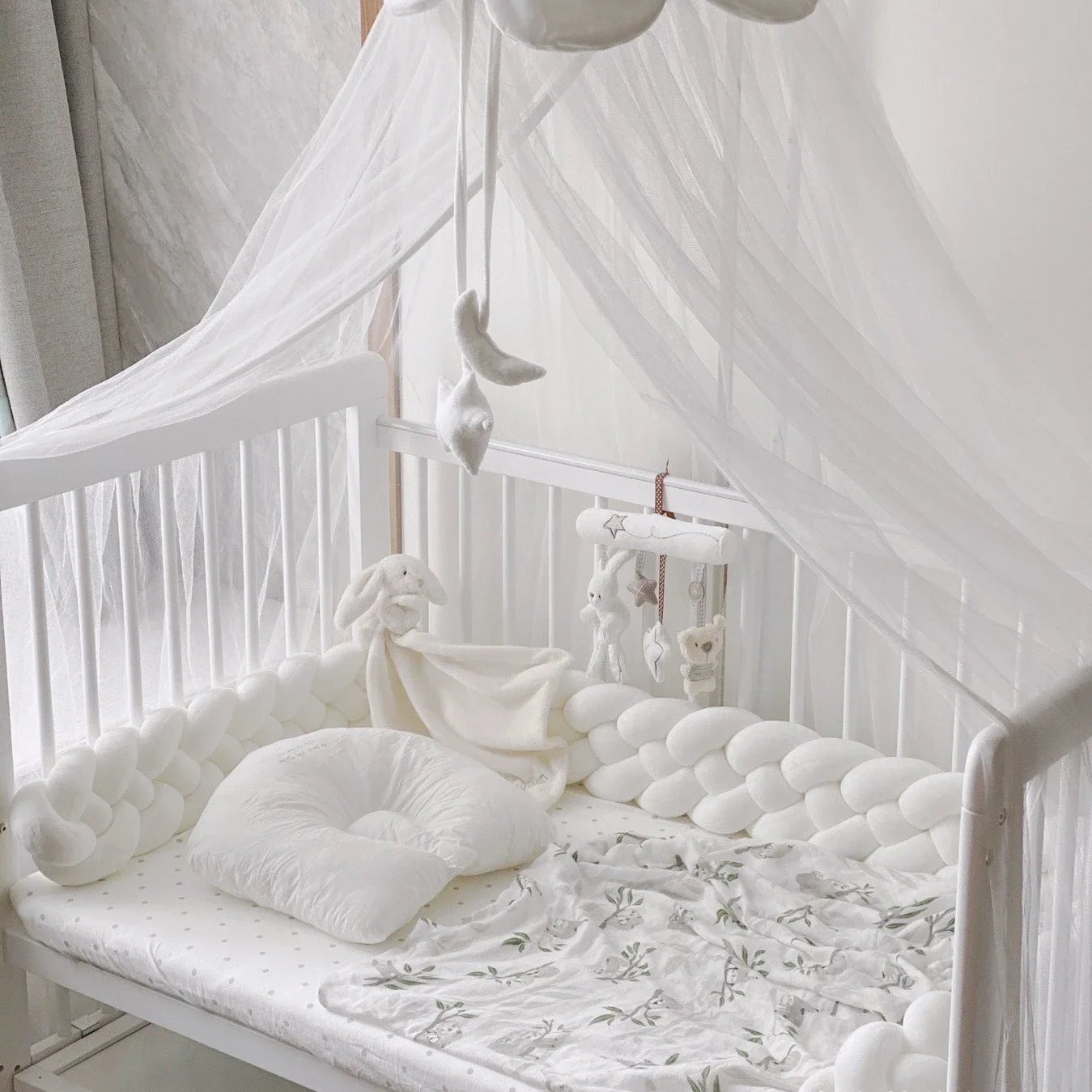 2,2 m Baby Braid Stoßstange für Neugeborene Kinder bett Kinder bett Protektor Baby Krippe Stoßstange Bettwäsche setzt Stoßstangen in der Krippe Kinder bett Raum dekoration
