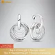Volayer 925 Sterling Silber Ohrringe Funkelnden Halo Herz Hoop Ohrringe für Frauen Weibliche
