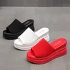 Rot Weiß Hausschuhe Keil Heels Frauen Sandalen Plattform Keile Schuhe Damen Sommer Sandalen Strand Sandalen Hohe Plattform Hausschuhe