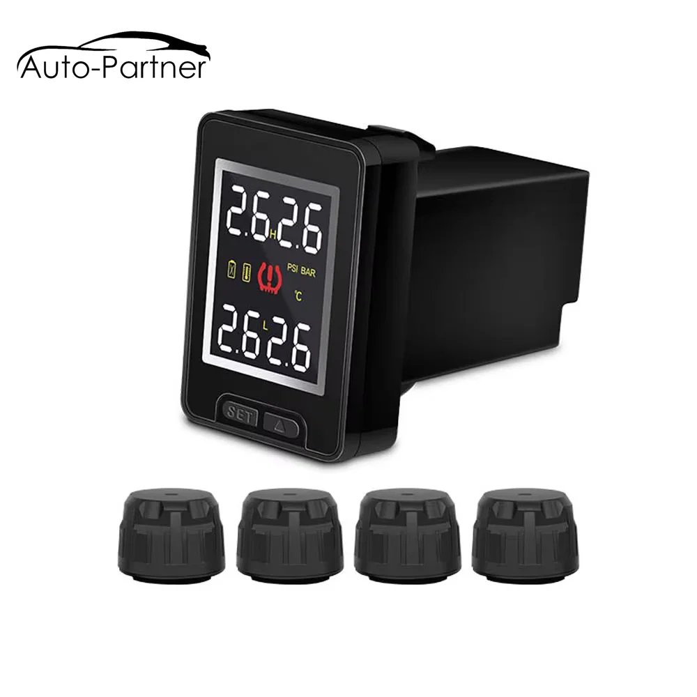 U912 TPMS Drahtloses Auto-Reifendruckkontrollsystem mit 4 externen Sensoren LCD-Monitor für Toyota Land Cruiser Camry Image