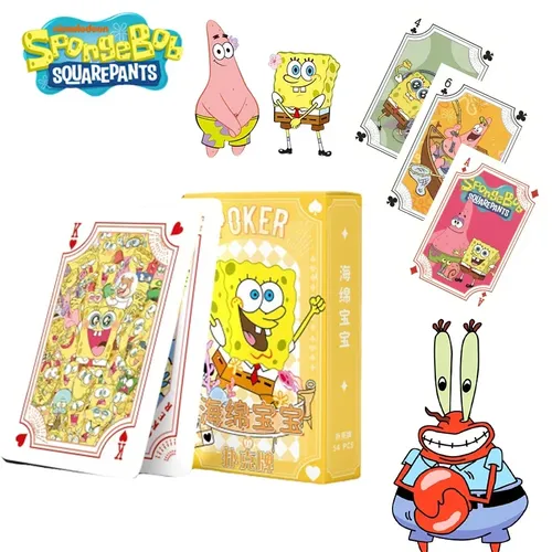 54 Blatt/Box Spongebob Anime Poker Karten Patrick Cartoon Szene Spielkarten Figur Spielzeug Junge
