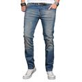 Slim-fit-Jeans ALESSANDRO SALVARINI "ASLuca" Gr. W36 L36, Länge 36, blau (as041) Herren Jeans Slim Fit