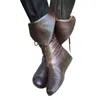 Mittelalter liche Wikinger Cosplay Männer Pu Stiefel Ritter Pirte Retro Schnürung Bogenschütze Cosplay Kostüm Renaissance Gothic Steampunk Schuhe Phantasie