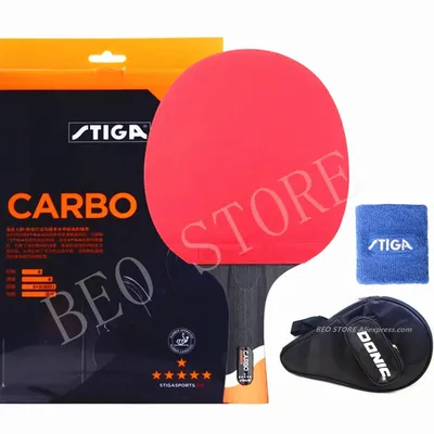 STIGA 6 Sterne Schläger Offensive Professionelle Carbon Pickel In Gummi Original Stiga Tischtennis Image