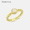 Andywen neue 925 Sterling Silber Größe 5 bis 9 runde Opal perlen Ring Frauen Luxus Party feine Juwelen Rock Punk Party Juwelen