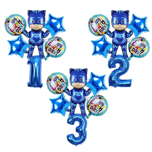 Pj Masken Aluminium Film Ballon Set Catboy blau alles Gute zum Geburtstag digitale Ballon Spielzeug