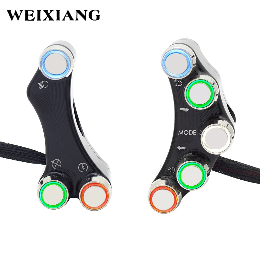 Cnc aluminium legierung motorrad schalter 7/8 "22mm lenker halterung scheinwerfer blinker nebels chein werfer horn auf off start kill schalter Image