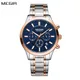 Megir Luxus Business Uhren Edelstahl Herren Quarz Armbanduhr Chronograph Datum männliche Uhr