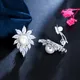 CWWZircons Nicht Pierced Design Shiny Weiß Zirkonia Braut Hochzeit Party Clip Auf Perle Ohrringe