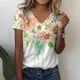 Abstrakte Floral Blume 3D Drucken T-Shirts Frau Tees frauen Malerei T Hemd Grafik V Neck Y2k Top