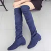 Damen stiefel runde Zehen schuhe für Frauen lange Winter kniehohe Welle Schuhe groß rot elegant mit