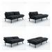 2-Seater Convertible Loveseats with Adjustable Armrest for Livingroom Velvet Sleeper Sofa Bed with Adjustable Backrest