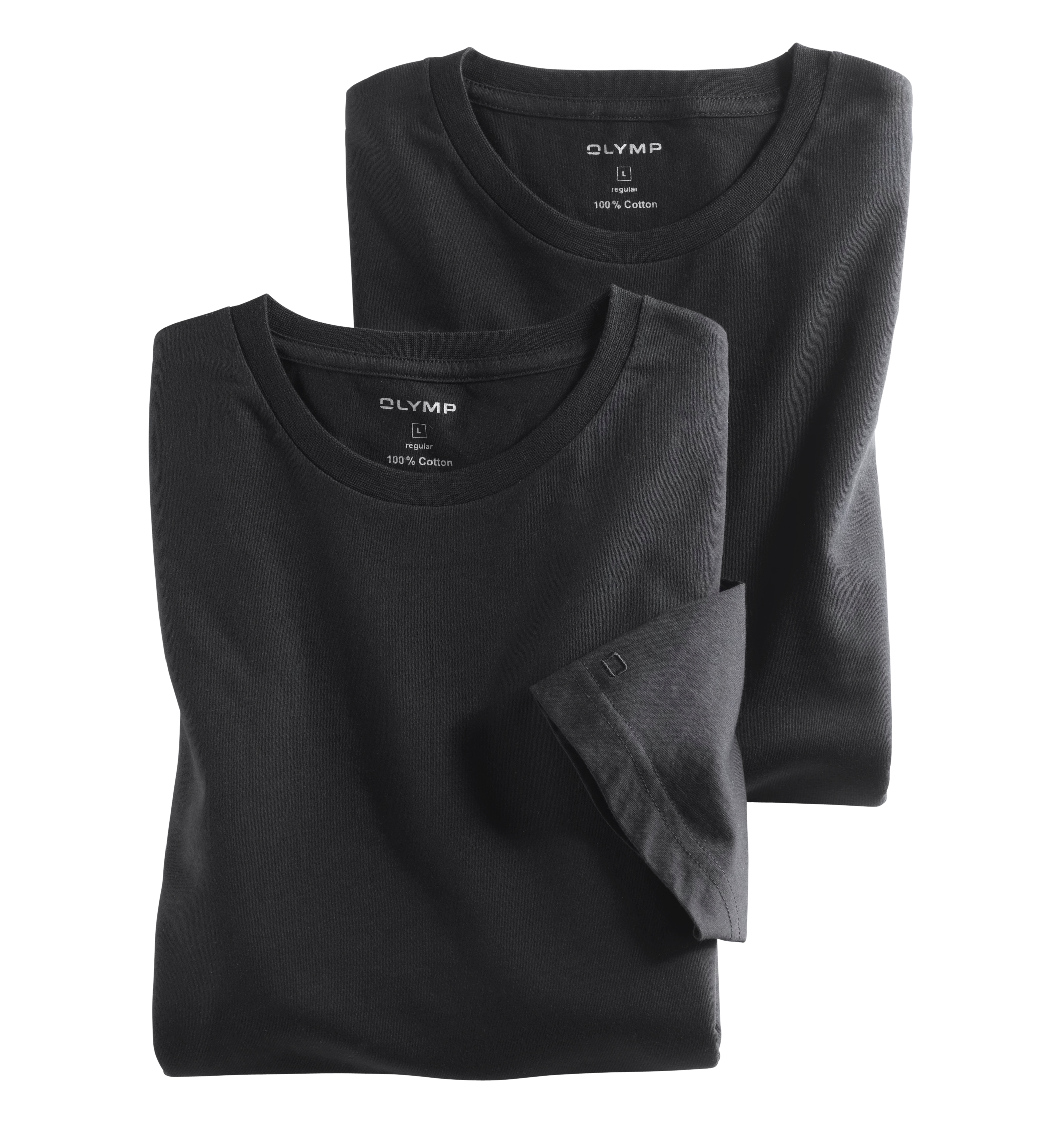 T-Shirt OLYMP "Casual", Herren, Gr. L, schwarz, Obermaterial: 100% Baumwolle, Rundhals, Shirts Image