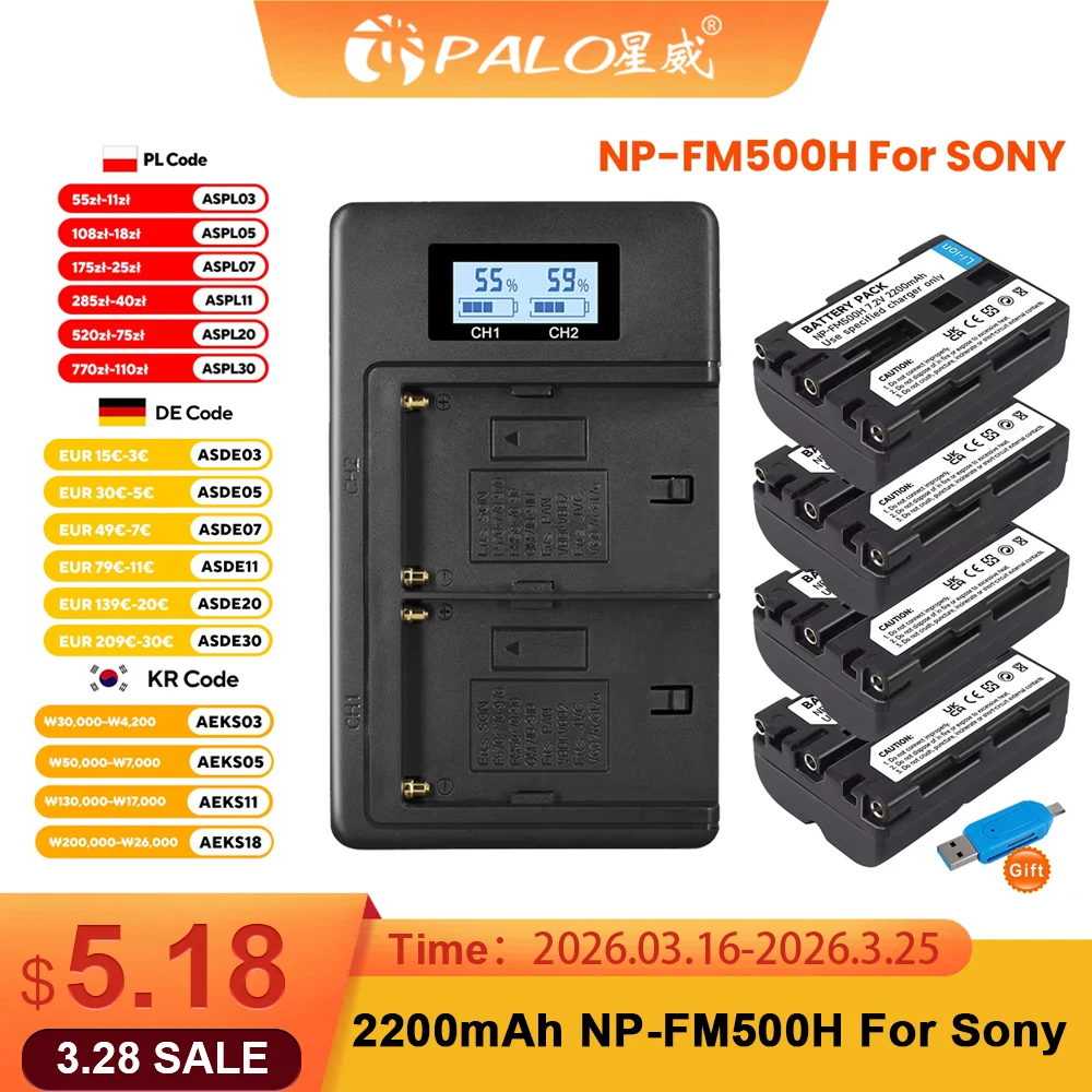 NP-FM500H NP FM500H NPFM500H Kamera-Akku für Sony A57 A58 A65 A77 A99 A550 A560 A580 Akku L50 SLT-A68 ILA77 SLT-A77 II Image