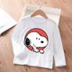 Snoopy langärmlige Kinder T-Shirt kawaii gedruckt Baby T-Shirt Junge Mädchen o Hals Pullover Cartoon