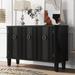 Luxury Buffet Sideboard Cabinet with 3 Doors, Storage Cabinet with Adjustable Shelf, Multifunctional Entryway Storage Table