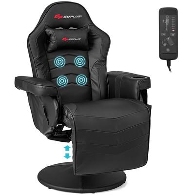 Massage Gaming Recliner Adjustable Racing Swivel Chair Blue/Black/Red