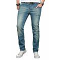 Slim-fit-Jeans ALESSANDRO SALVARINI "ASLuca" Gr. W31 L32, Länge 32, blau (as043) Herren Jeans Slim Fit