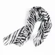 SODIAL(R) Schwarz Weiß Chiffon Zebra Streifen Gestreiften Frauen Schal Schals Wrap Pashmina Geschenk