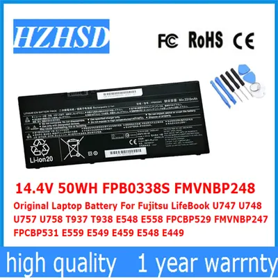 14,4 v 50wh fpb0338s fmvnbp248 Original batterie für fujitsu lifbook u747 u748 u757 u758 t937 t938 e548 e558 fpcbp529 fmvnbp247 Image