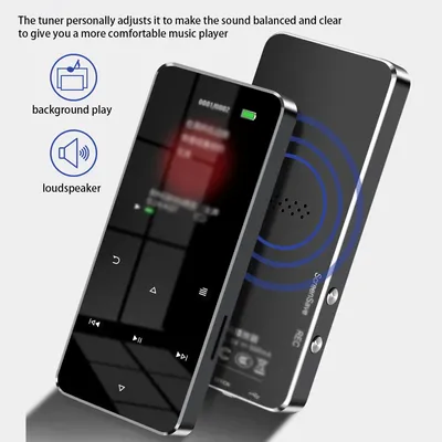 MP3 Player Mit Bluetooth Built-in Lautsprecher Touch Schlüssel FM Radio Video Spielen E-book HIFI Metall MP 4 Musik player 16G Image