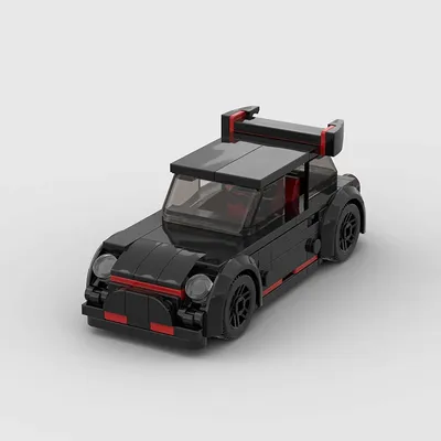 Stadt Auto Fahrzeug Geschwindigkeit Champion Racer MOC Mini John Cooper Bausteine Ziegel Racing Image
