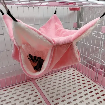 Warme Winter Haustier Hängematte Doppel Schicht Dicken Plüsch Hamster Hängematte Chinchilla Image